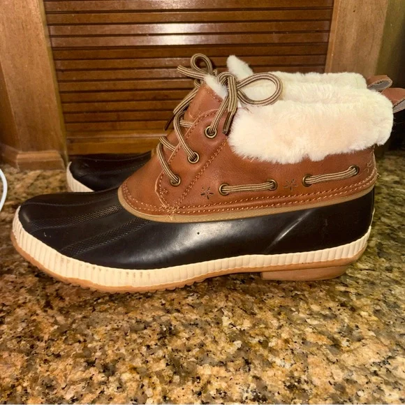 MARINA Two-Tone Ankle Boots with Cozy Fur - Picture 3 of 8